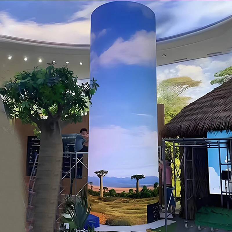 Módulo de exibição LED flexível curvado de tela macia P1.86 de alta qualidade para uso interno para caveiras de vinho estádios igrejas