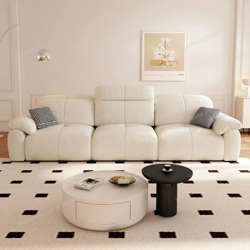 Sofá Minimalista de Tela Bouclé para Sala de Estar, Sofá Doble Moderno Nórdico Blanco, Sofá para Sala de Estar, Muebles de Salón Estilo Ikea