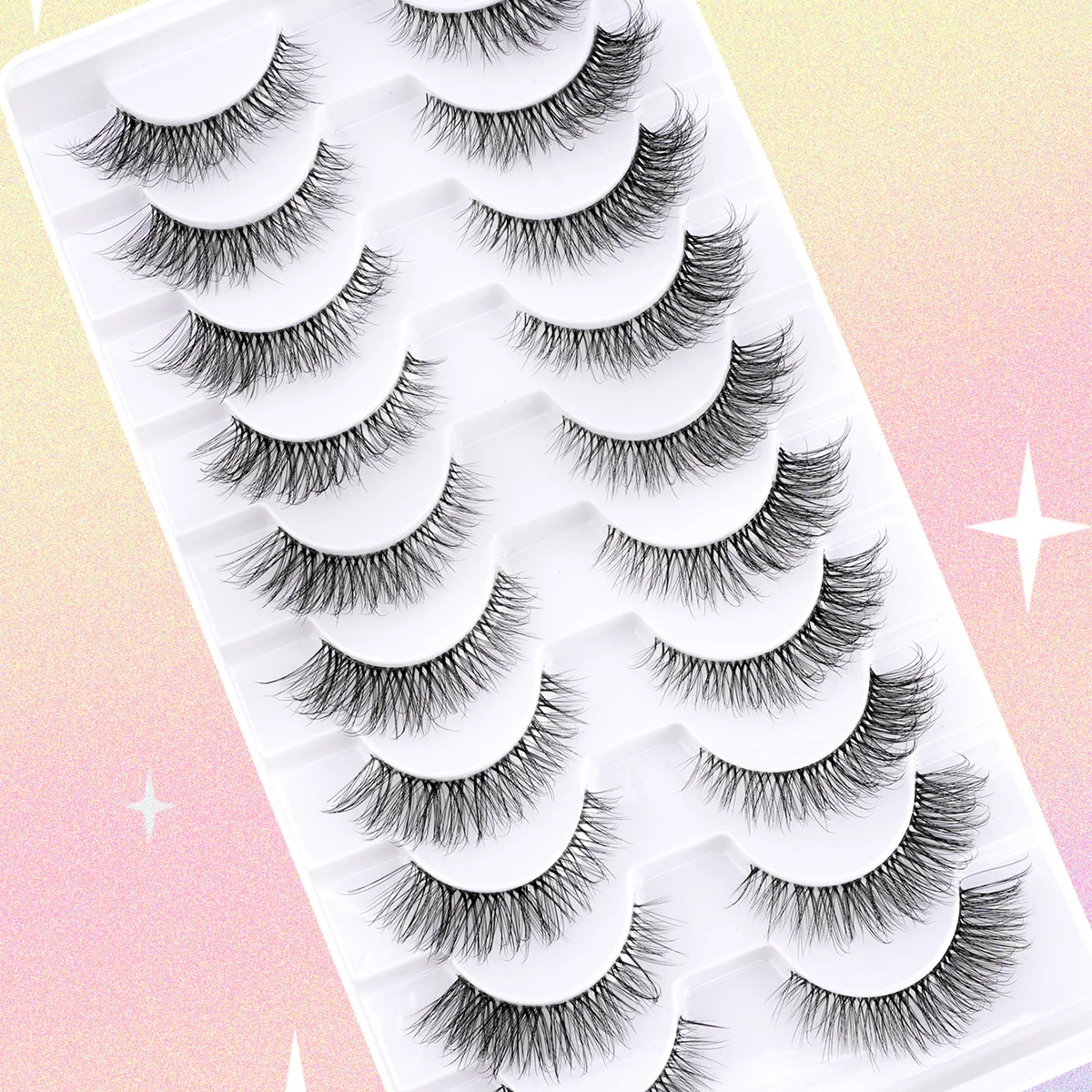 Cat Eye lashes 3/10 Pairs Fox Eyelashes Extension Natural Soft 3D Mink Lashes Fluffy Reusable Fake Eyelashes Makeup faux Cils