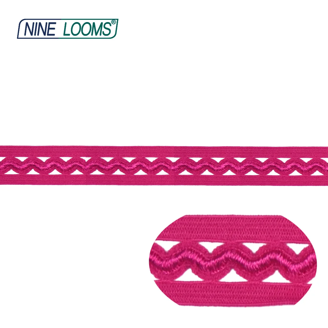 NINE LOOMS Decorative Lace Trim Elastic 5/8\