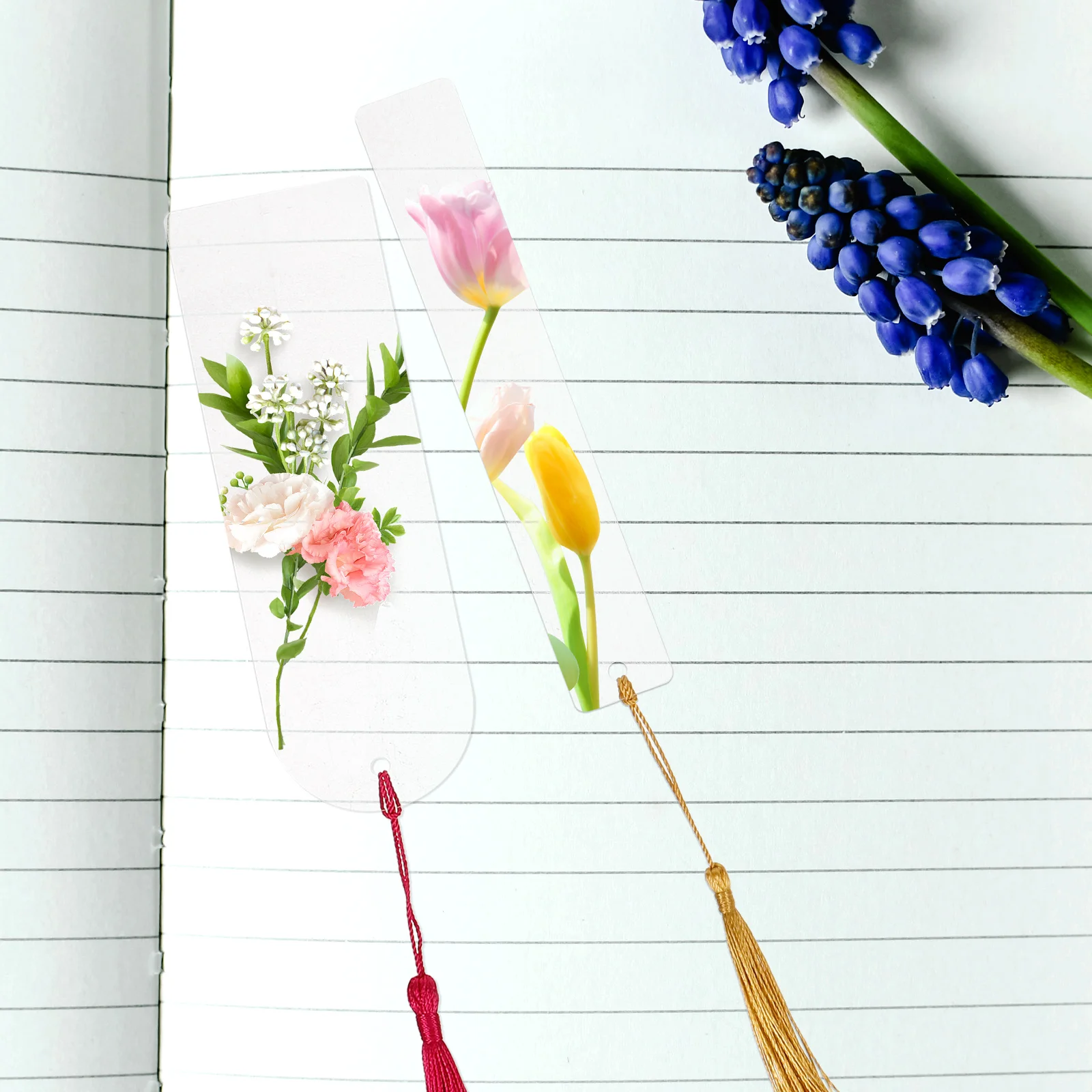 

30Sets Clear Bookmarks Acrylic Blanks Delicate Tassel Design DIY Decorative Reading Page Markers Acrylic Bookmark Blanks