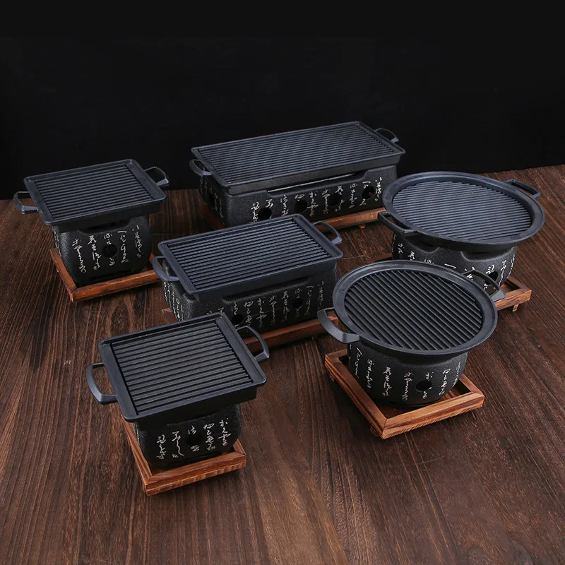Japanese-style character mini grill, carbon grill, grill pan, household grill, small charcoal stove, charcoal grill,