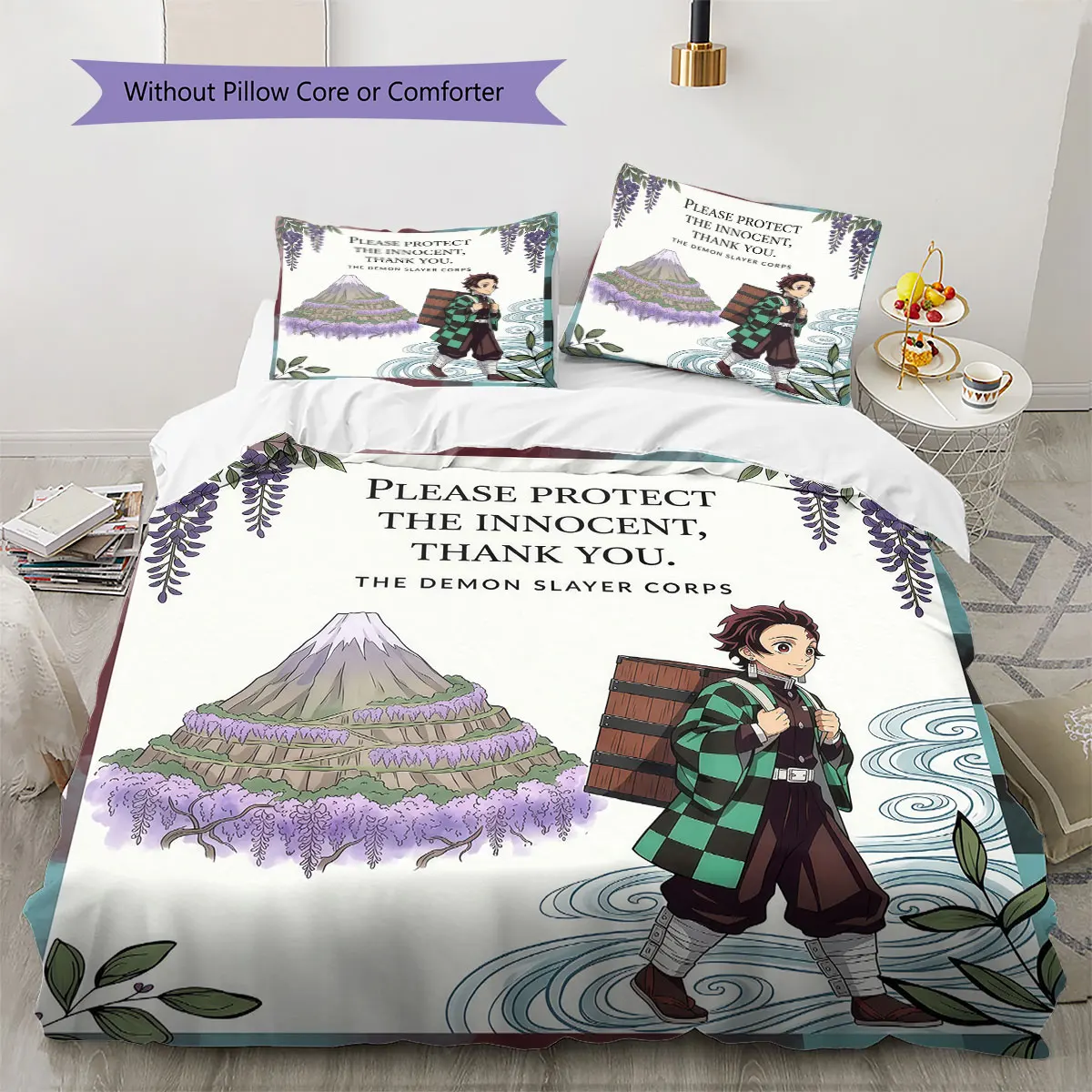 Demon Slayer Soft Duvet Cover Kid's Bedding Set,Extra Large Size Christmas Gifts Various Sizes Available -HE185