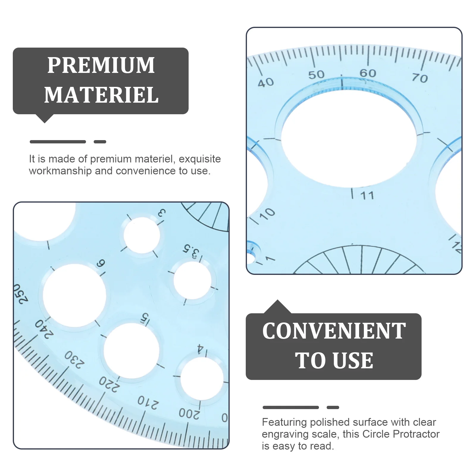 3Pcs Protractor Set Circle Protractor for Students Measuring Ruler Drafting Tool 360 Degree Geometry Scale Measuring Ruler