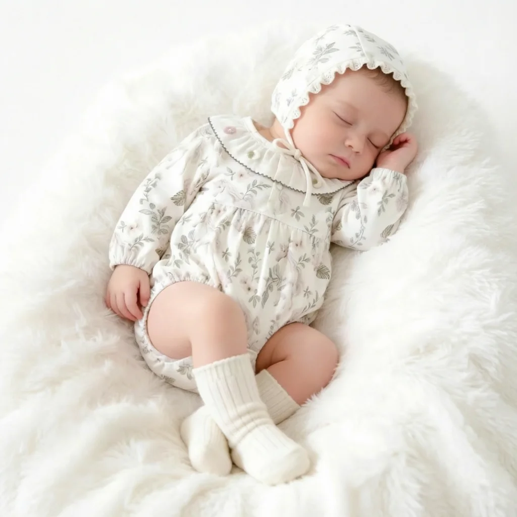 Baby Girl Bodysuit Long Sleeve Triangle 100% Cotton Newborn Romper Pajamas Spring Autumn All Seasons Soft Breathable Outfits