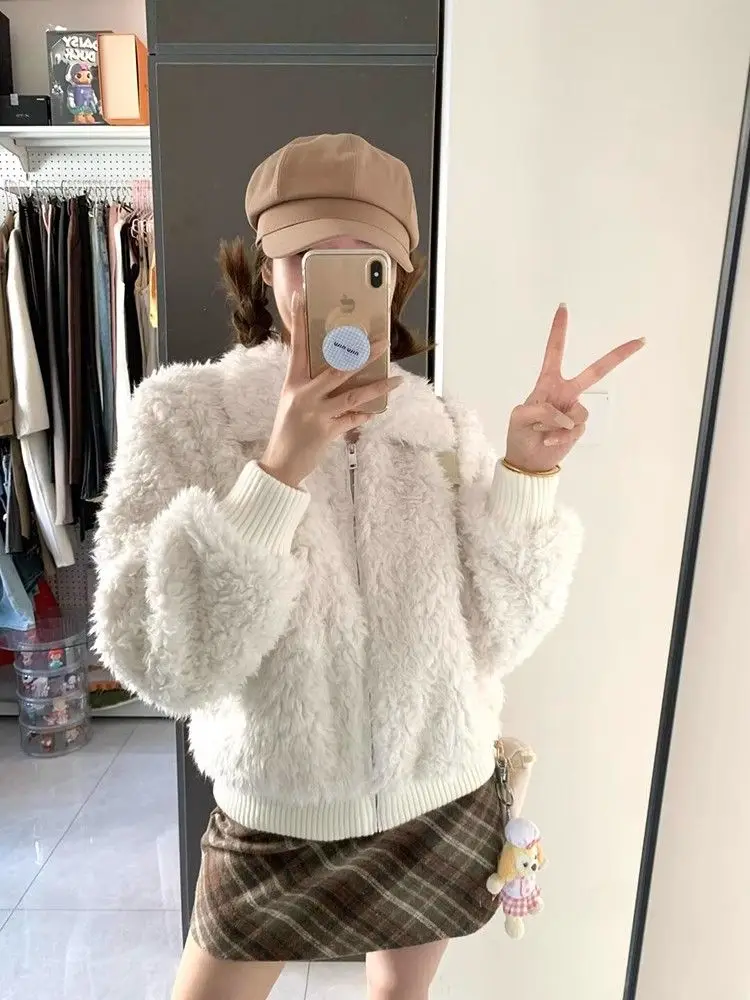 

Lamb Wool Jacket Women Winter Coat Black Color Dark Hue Ebon Shade Ebony Tint Jet Pigment Inky Tone Coal Tinge Sooty Appearance