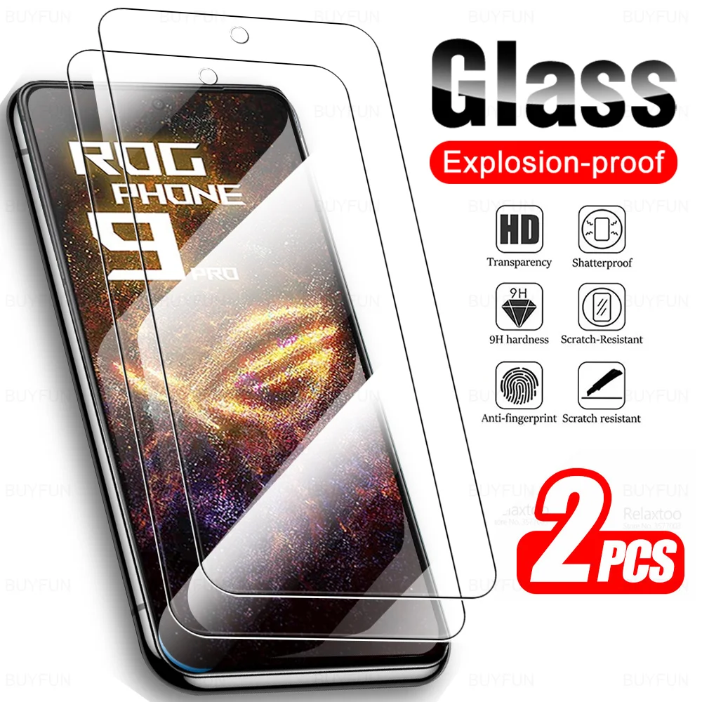 2PCS Glass Case For Asus ROG Phone 9 Pro Tempered Glass Cover For Asus ROG Phone 9 5G Clear 9H Screen Protector ROGPhone9 9Pro