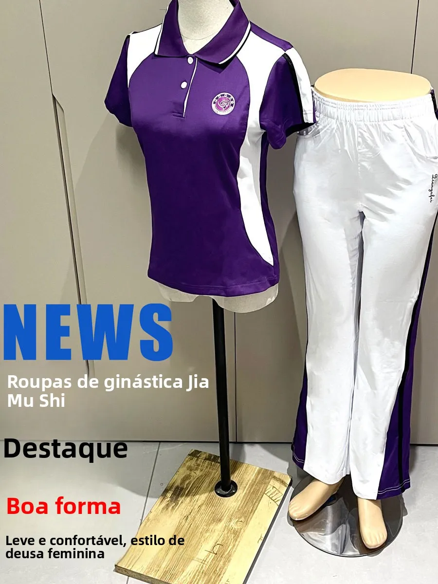 sunshine-home-nouveaute-2026-ensemble-de-danse-carree-pour-femme-violet-avec-chemise-a-manches-courtes-et-pantalon-blanc-leger-pour-l'ete-et-le-fitness