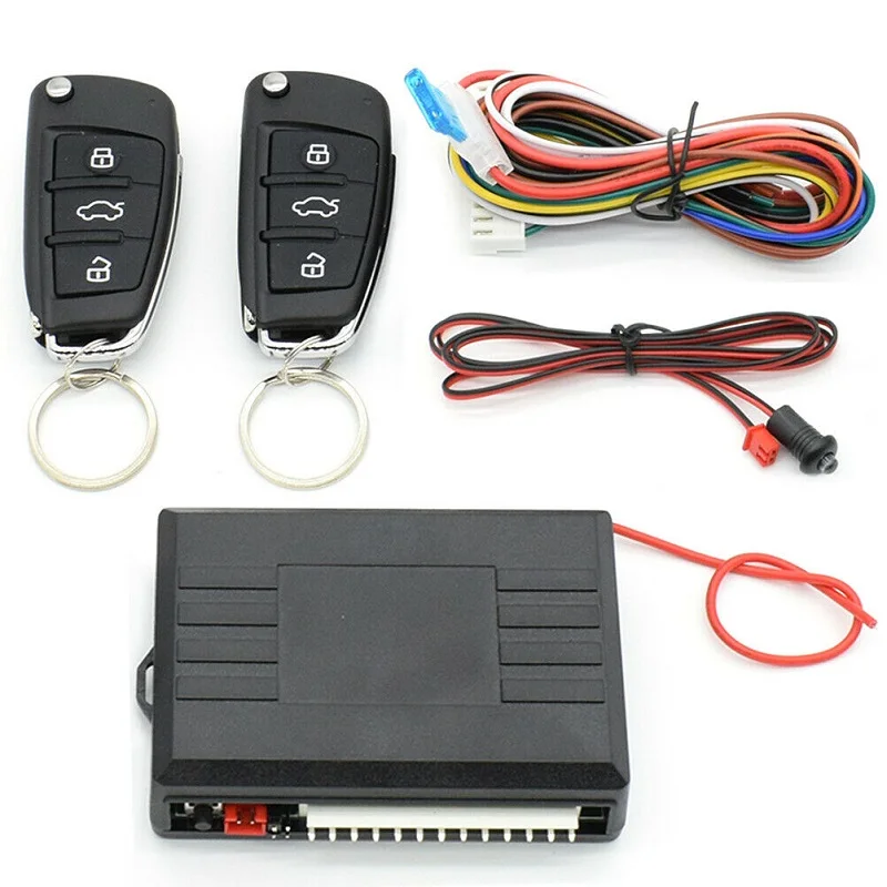 Kit universel de verrouillage à télécommande pour voiture, entrée sans clé, système d'alarme de voiture, verrouillage centralisé avec télécommande automatique, 12V, 3 boutons