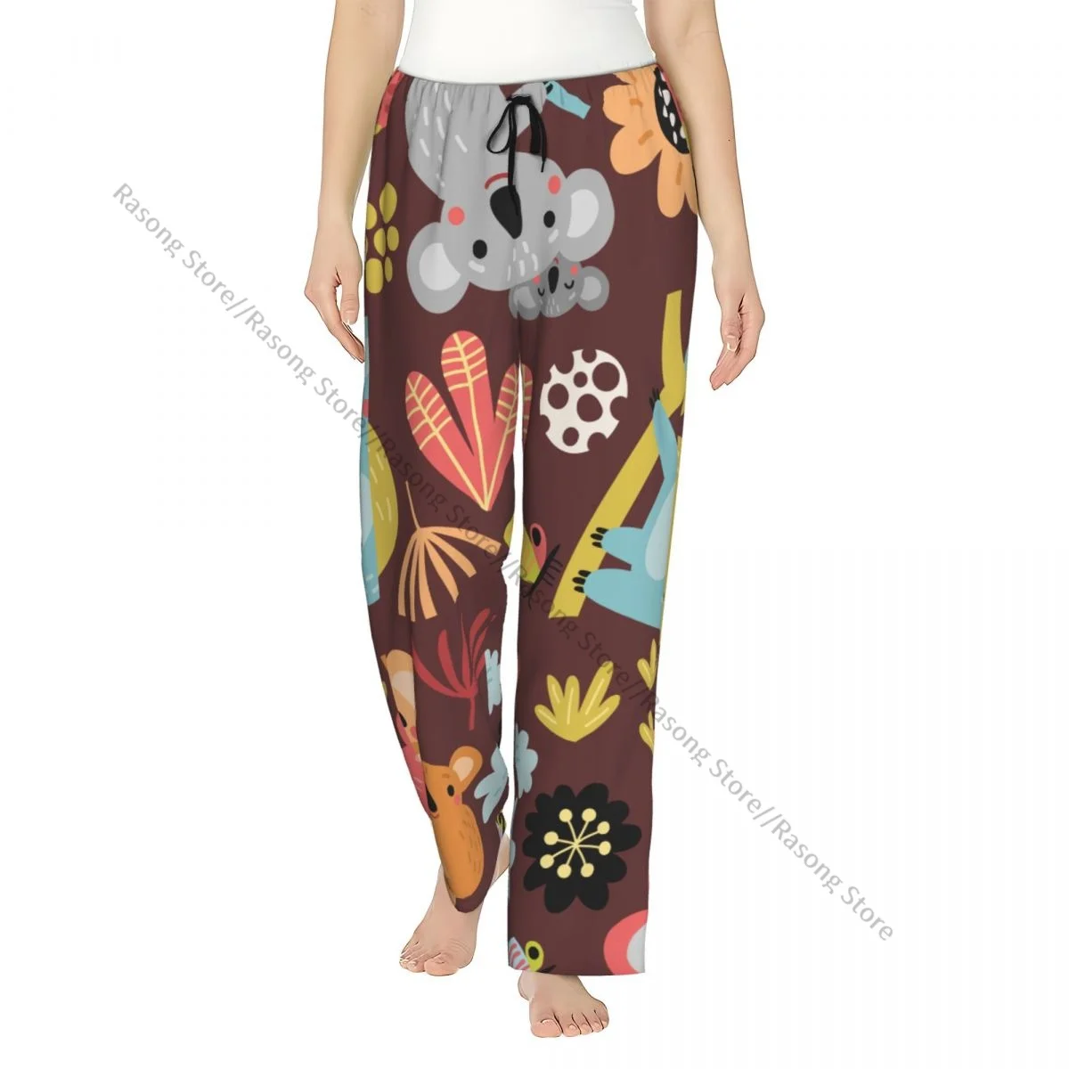 

Cute Colorful Koala Flannel Pajama Pants for Women Soft Warm Sleep Pants with Elastic Waistband