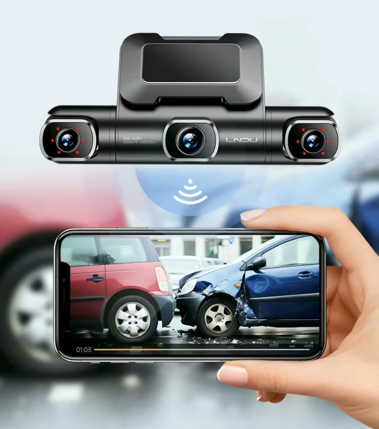 M660 Dash Cam 3*1080P 4CH Car DVR GPS 5G Wifi Built-in 128GB EMMC Voice Control 24H Parking Monitor Super Night Vision