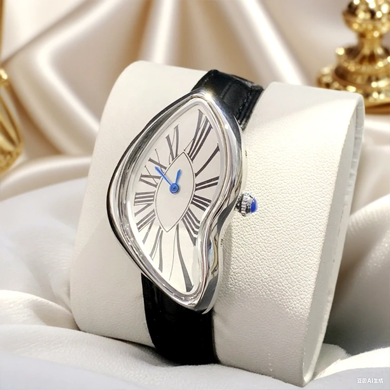 Fashionable trendy and individual genuine leather wristwatch water-resistant casual quartz watch