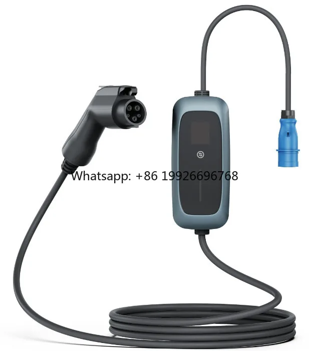 

Type1-Type2-GB/T-NACS 3.5-7KW Blue Cee Adjustable Electric Vehicle Mobile Charger 32A Output Current New Condition