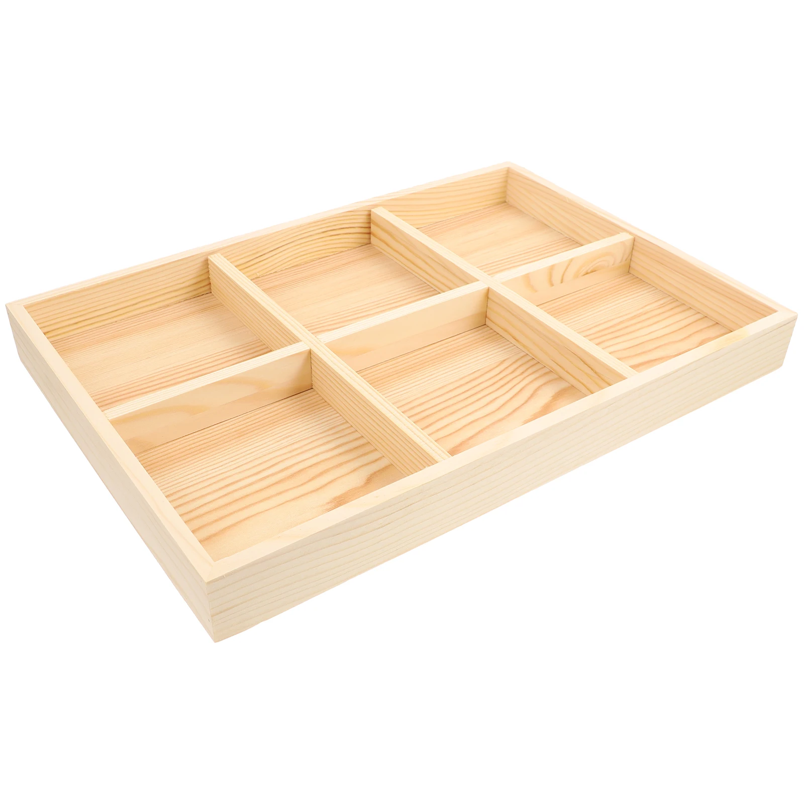 

Wooden Jewelry Storage Tray 4 Compartments Small Reliable Dish for Rings Earrings Necklaces Watches Keys Accessories Home Hotel