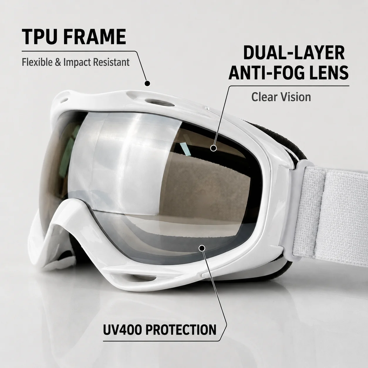 HD レンズスキーゴーグル UV400 UV 保護防曇防風ス - Snow Goggle Uv のレビューと価格
