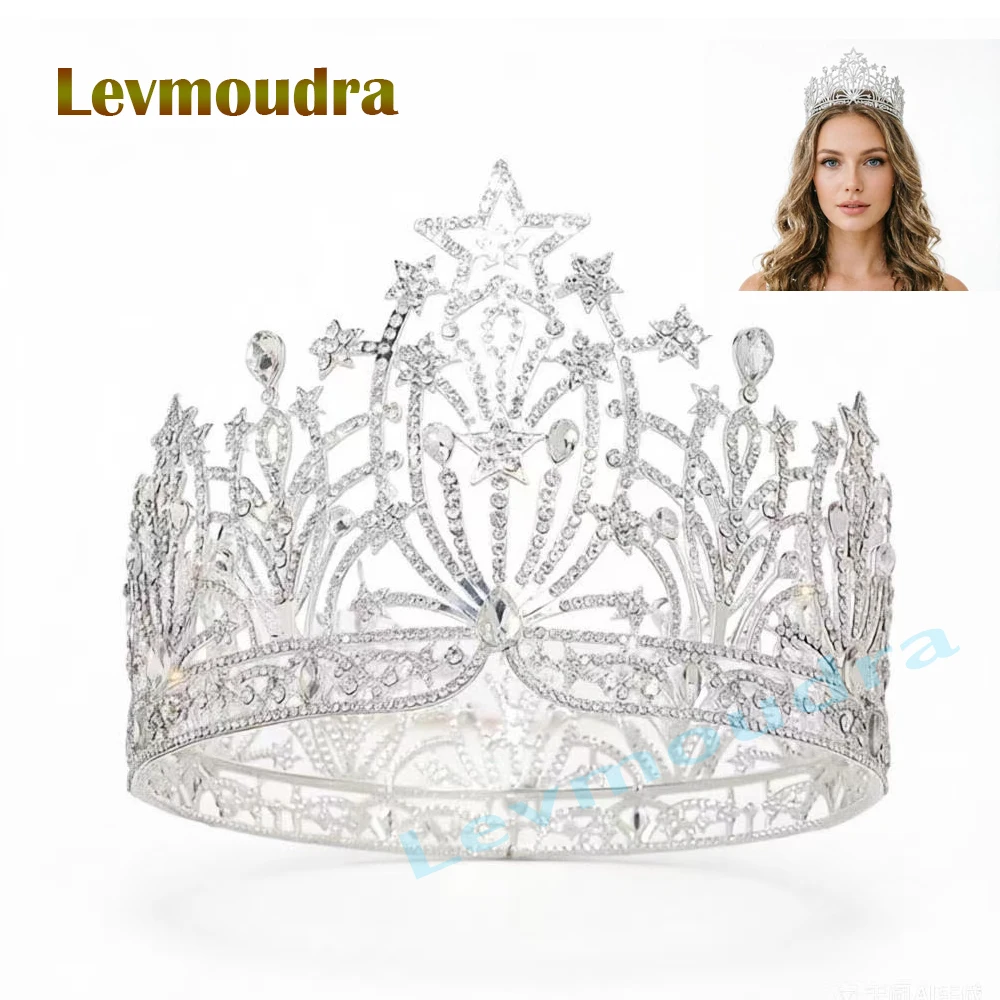 

Levmoudra Pageant Queen Crown Rhinestone Wedding Crowns and Tiaras for Women Costume Party Hair Accessories Princess Crown