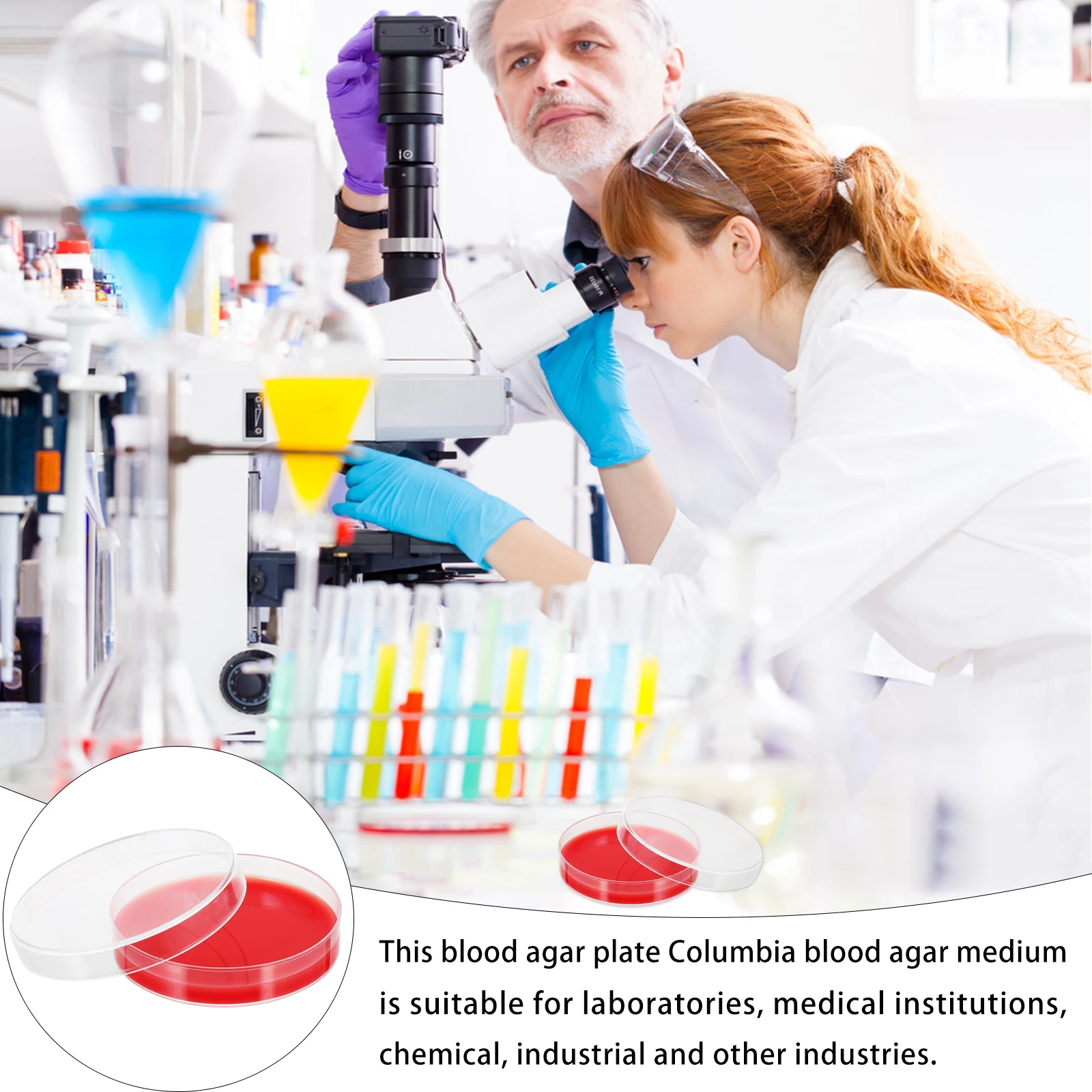 

10pcs Blood Agar Lab Plates Precision Molded Wall Thickness Hemolysis Test Staphylococcus Streptococcus for Laboratory