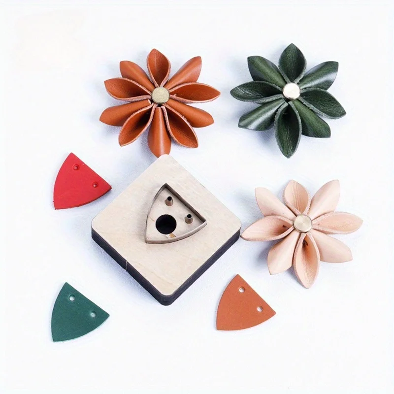 Leather Cutting Die Flower Petal Shape Wooden Die Cutter DIY Leathercraft Tool for 3D Leather Flower Brooch Making Steel Rule Di