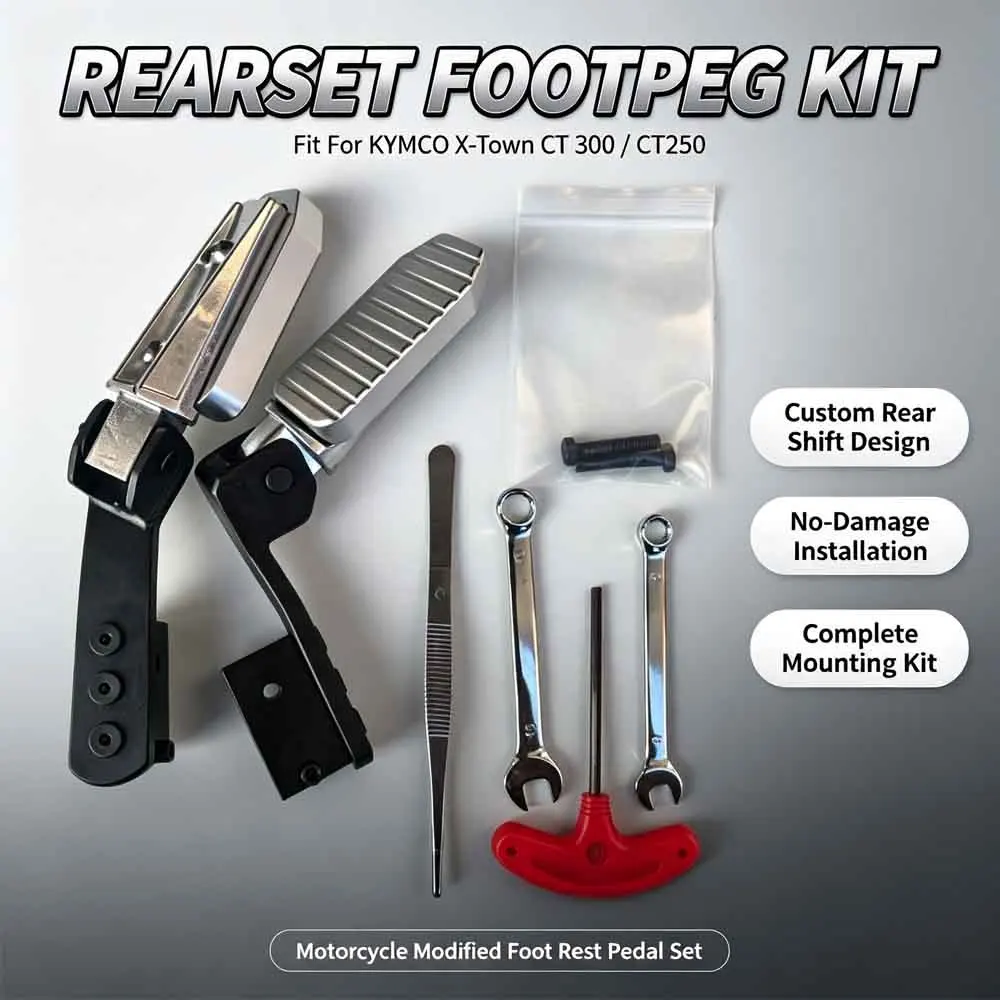 For KYMCO X-Town CT 300 CT250 XTown300 250 Rear Shift Passenger Footpeg Kit Rear Moved Foot Rest Pedal