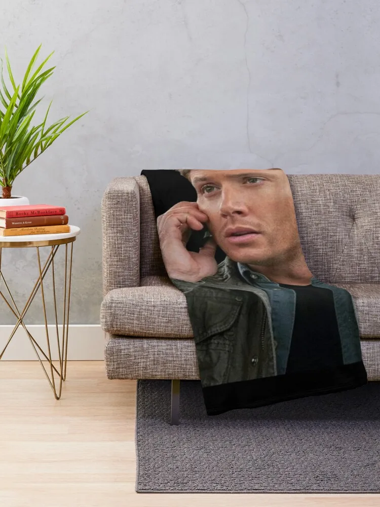 Dean Winchester Candid Throw Blanket