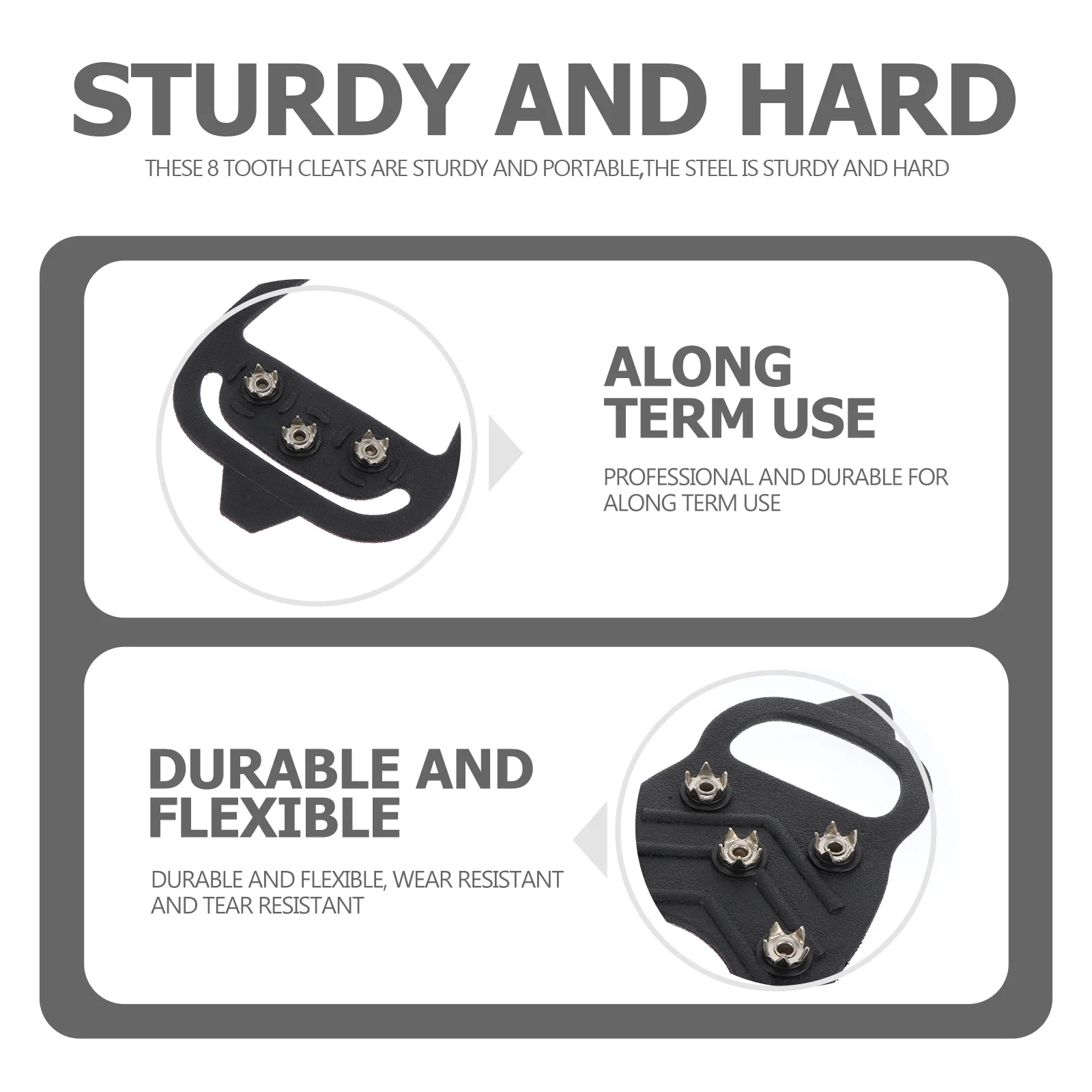 

2Pairs Anti-Slip Ice Snow Grippers 8 Teeth Shoe Covers Non-Skid Snow Cleats Outdoor Winter Shoes Protection Shoe Covers