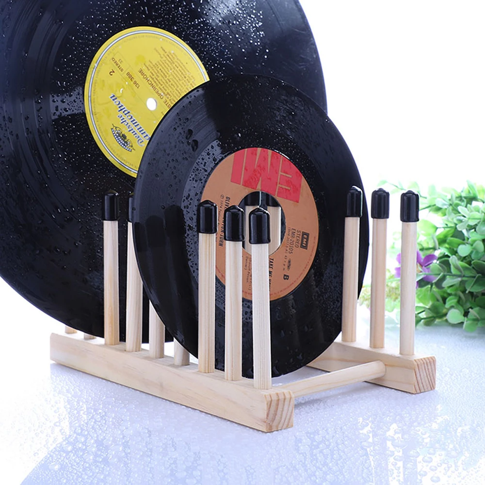 LP Record Rack Multifunctional Record Vinyl Drying Rack pinewood Storage Rack for LP Record Display Storage