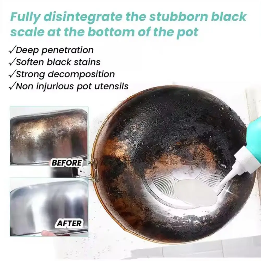 Pan Bottom Cleaning Decontamination Kitchen Cleaner Black Pot Home Blackening Agent Remover Gel Polishing Kitchen Cleaning 150ml