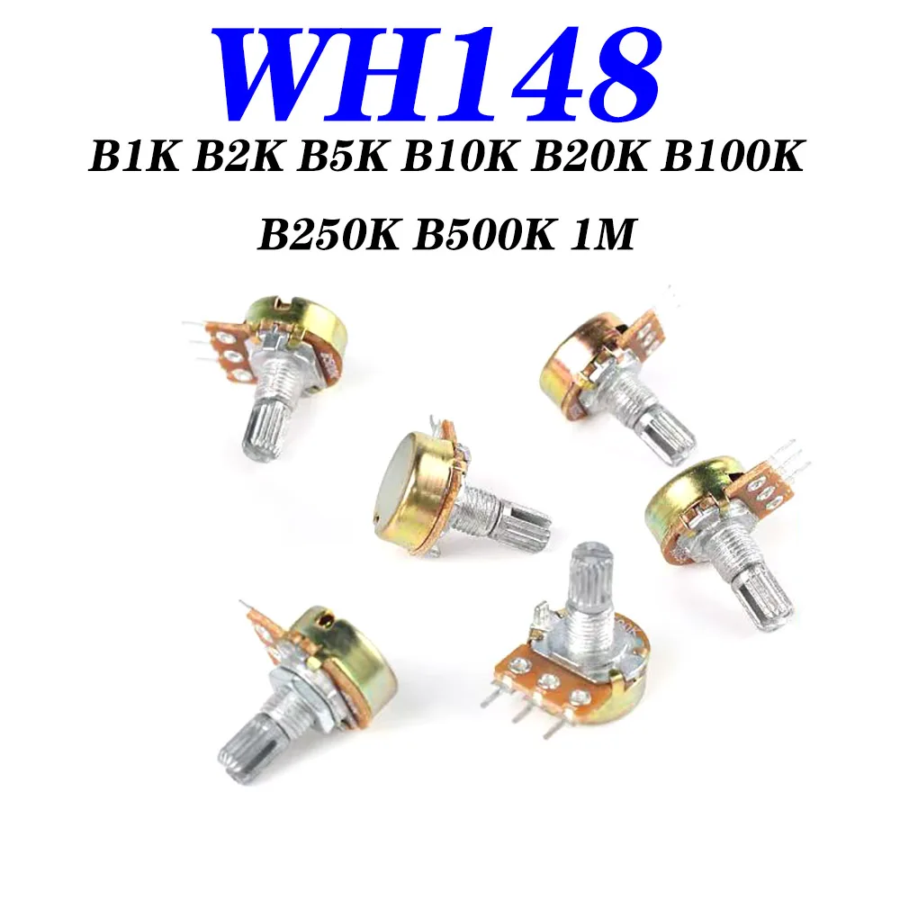 

5pcs wh148potentiometer 3pin 15mm wh148 b1k b2k b5k b10k b20k b50k b100k b250k b500k b1m Potentiometer wh148