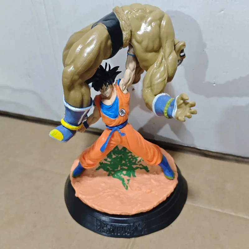 Figura de Goku con Nappa de Dragon Ball Z, 19 cm, Escena Clásica, Figura GK, Modelo Coleccionable de Anime, Decoración de Escritorio, Adorno, Regalo para Niños