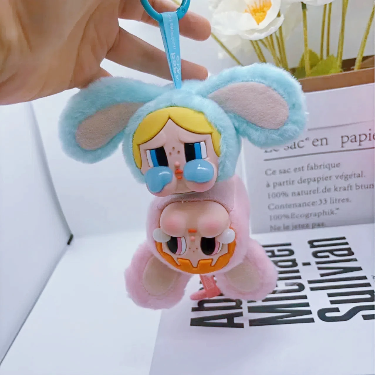 Miniso Powerpuff Girls Plush Series Creative Models Keychain Pendant Schoolbag Pendant Holiday Gifts Children's Gifts