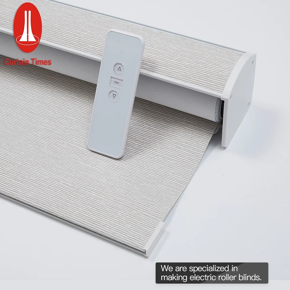 top rank remote control smart sheer roller shades APP controlled automatic   blinds 100% polyester window