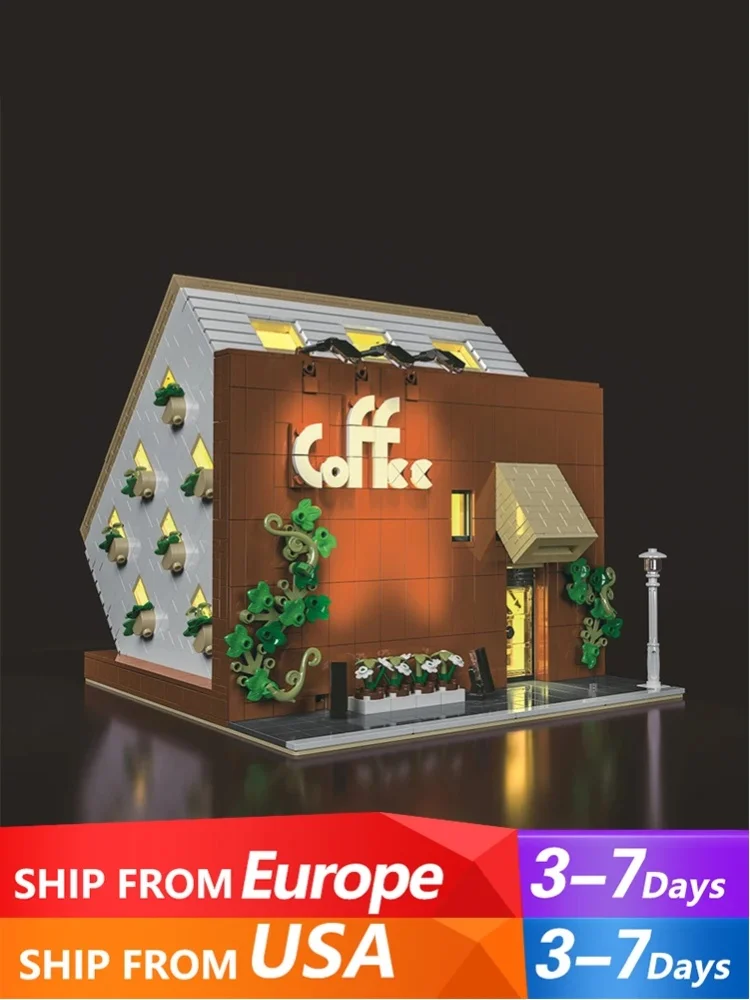 3118-teiliges MOC Upside-Down-Café Baustein-Set Stadtansicht Modulares Architekturmodell Montage-Bausteine Spielzeug für Erwachsene Geschenke