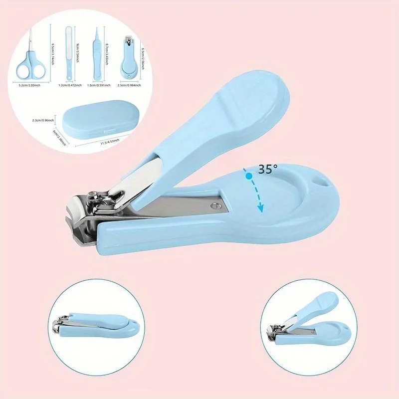 4Pcs/set Nail Care Kit with Storage Box - Includes Nail Clippers, Scissors, Tweezers, Nail File.Ideal for Travel & Home Use