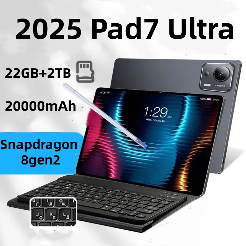 2026 NEW Pad 7 Ultra Android Tablet 11inch 24GB+2TB Tablets Android 16 Snapdragon8gen3 Tablete PC 20000mAh 5G Dual SIM Tablet PC