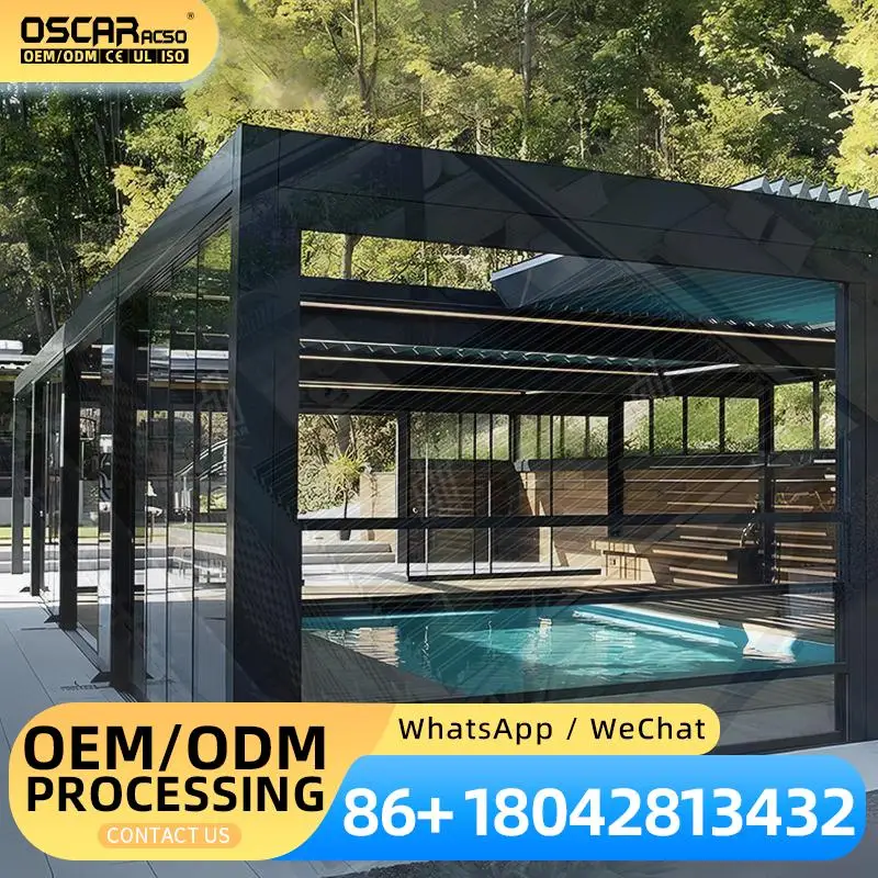 12' * 12' Delivery Price Patio Balcony Modern Pergola Kits with Screens Outdoor Shelter Garden Structure Outdoor Living Backyard