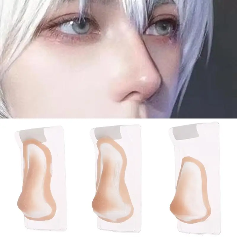1 Set Skin-friendly Silicone Fake Nose Chin Prosthetics Kit Easy to Use for Cosplay Halloween Party SFX Makeup