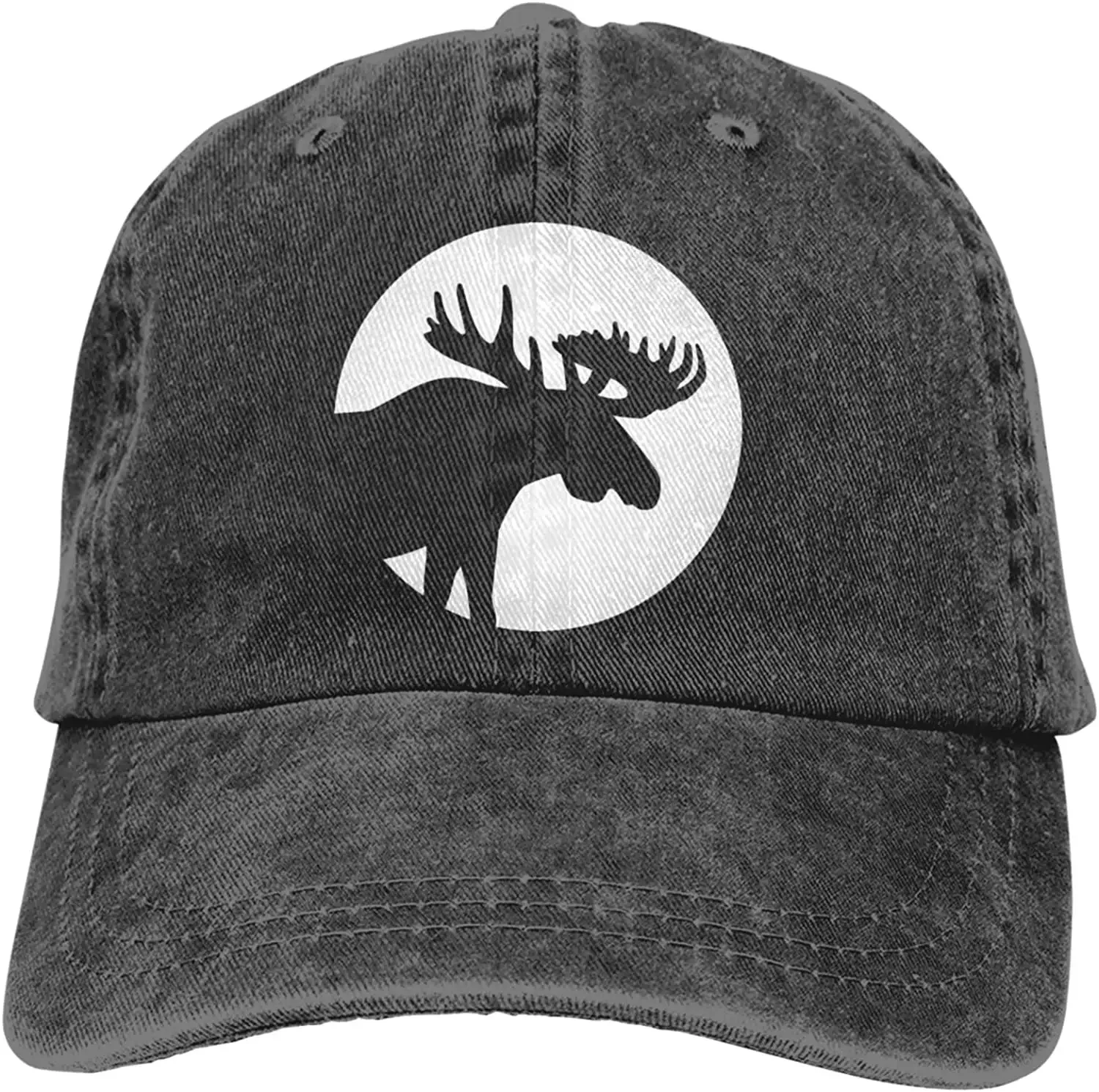 Unisex Moon Scene with Moose Baseball Cap Adjustable Hat   Dad  Cowboy Caps