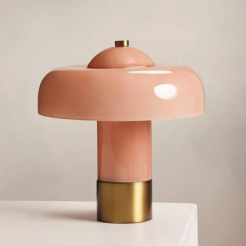 

Modern Bedroom Bedside Table Lamp Study Restaurant Living Room Italian Popular Designer Nordic Mushroom Decorative Desk Lights