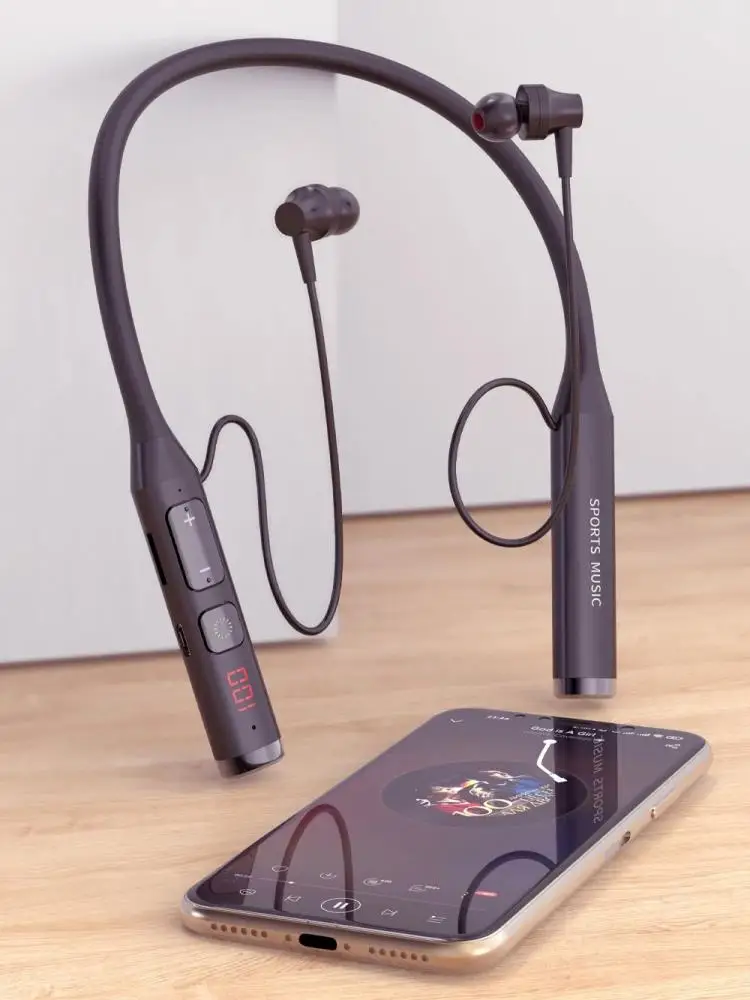 Bluetooth 5.0 écouteurs tour de cou casques sans fil casque HiFi stéréo réduction du bruit écouteurs Support BT TF carte FM Radio