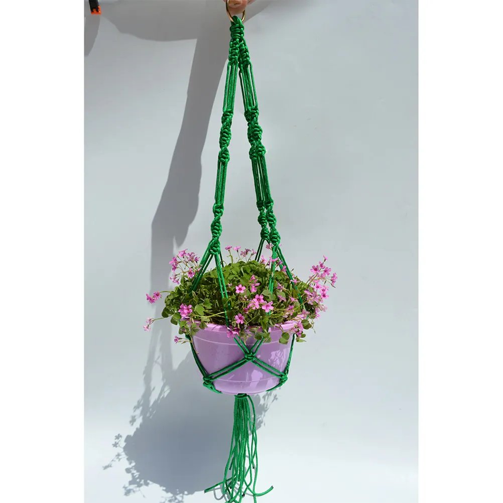 Natural Jute Plant Hanger Durable Indoor Outdoor Hanging Pot Plant Holder Balcony Ceiling Deck Decorations Green