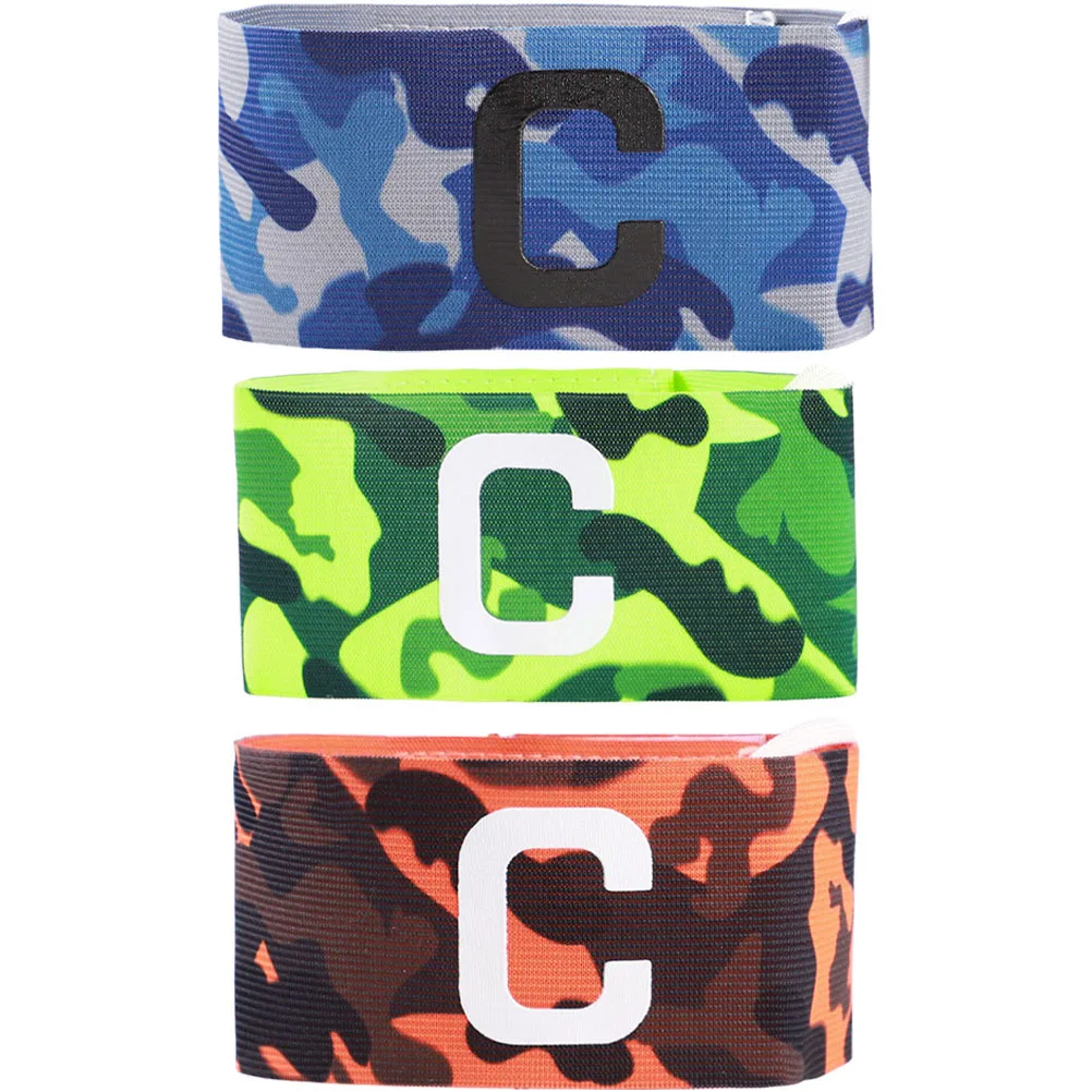 

3Pcs Soccer Captain Armbands Elastic Nylon Adjustable Sports Straps Durable Football Running Accessory Elastic Armband