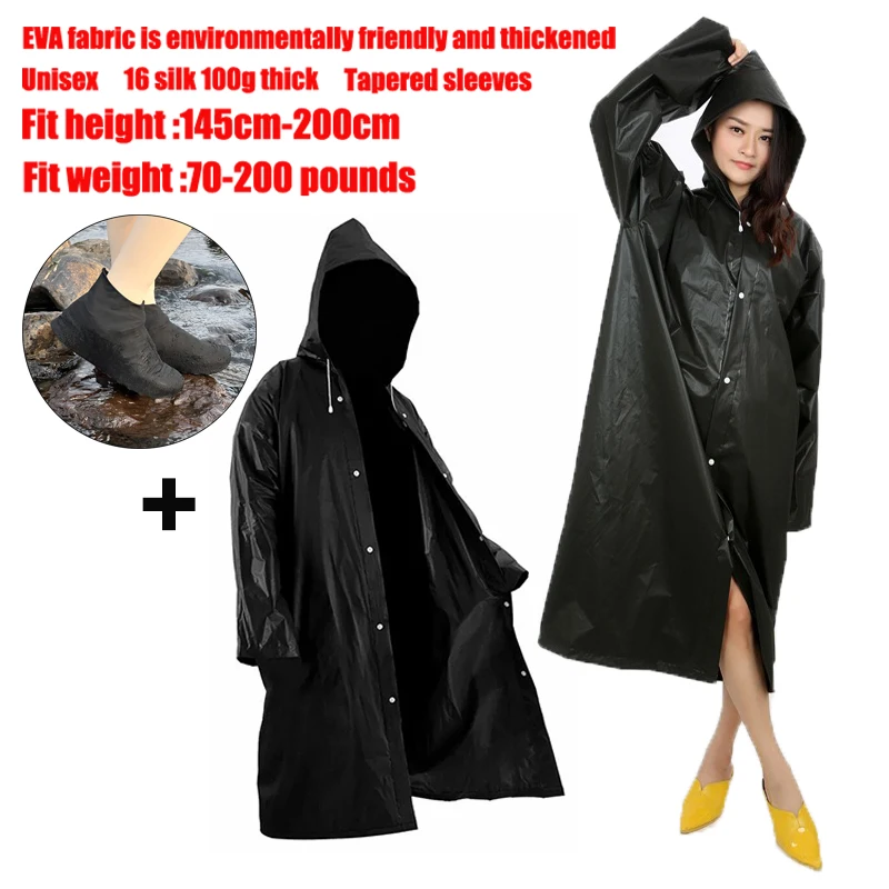 EVA High-quality Unisex Thickened Waterproof Men's Camping Raincoat and Rain Boots Set (Single Piece) Made of EVA Material.