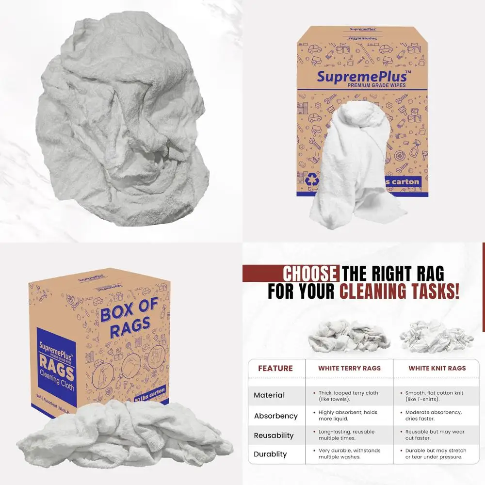 

Большие белые прочные чистящие салфетки, 50 фунтов. Набор многофункциональных впитывающих салфеток для дома, автомобиля и коммерческого использования