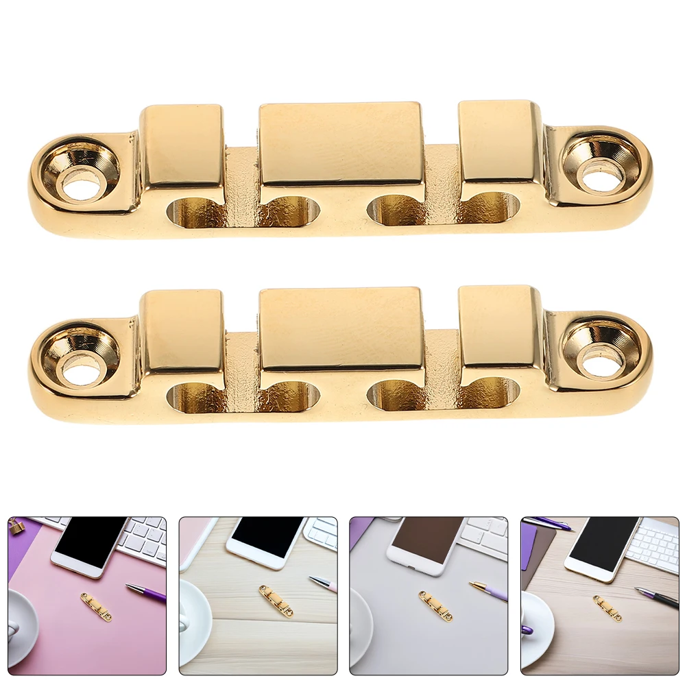 

2pcs 6-String Electric Bass String Retainer Groove Guide Tree Headstock Tensioner Holder Gold Finish For Bass Guitar Replacement