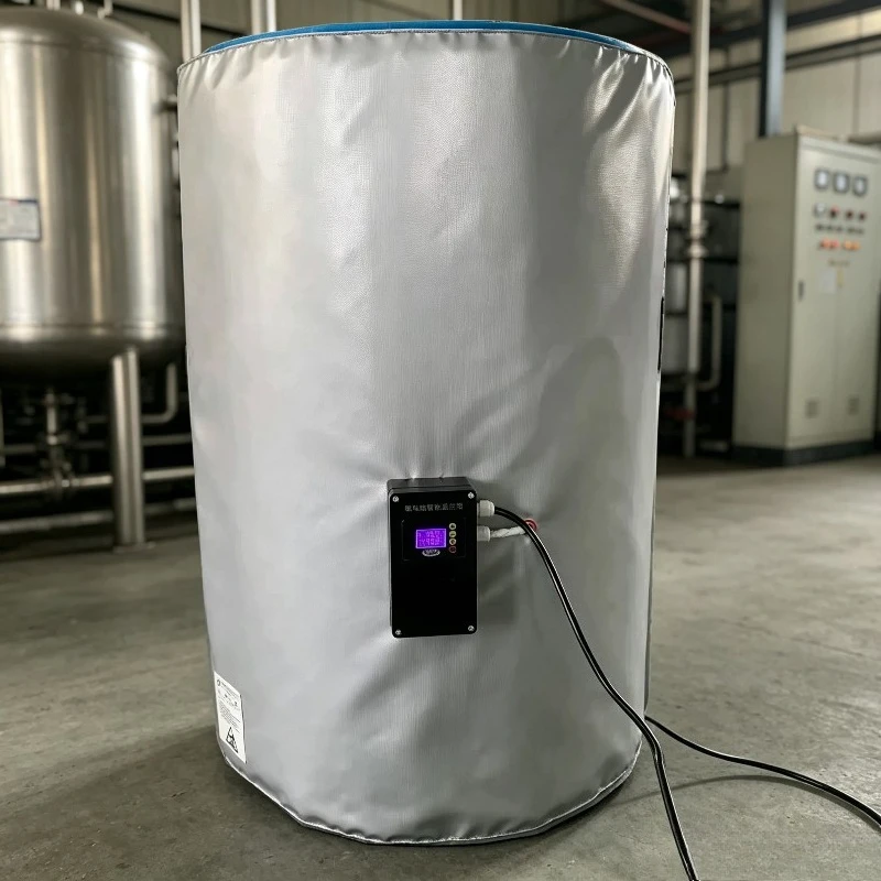 200L Oil Drum Heater Industrial High Temp Adjustable Thermostat Electric Blanket Detachable Cover