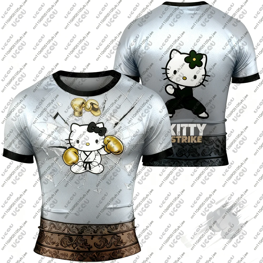 2026 الرجال الفتيان الاطفال الفتيات الملاكمة رياضة BJJ MMA السراويل مرحبا كيتي جيو جيتسو القتال المحملة الأعلى بنطال رياضي تي شيرت السراويل طفح الحرس