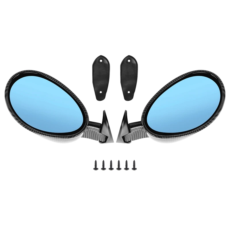 

California Style Left & Right Car Classic Retro Door Wing Side Mirror Rearview Vintage Matte Universal Carbon Fiber Look