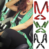New racing harness seat belt 3inch 4 point fixing mounting quick release nylon car safety JDM takata seat belt strap modify