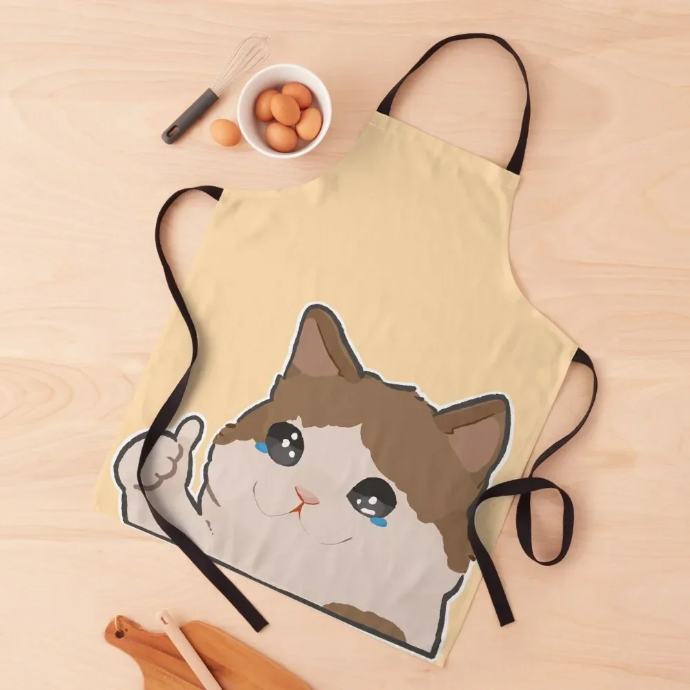 

crying cat meme Apron Chef jacket men Home and kitchen products For Hairdresser Cleaning Products For Home Apron