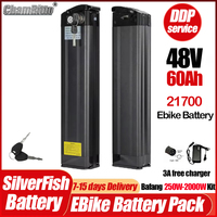 E bike battery 48V silverfish electric bike battery Akku Accu 52V 2000w motor 60v 20ah 30ah 40ah 72v 50ah 1000w lithium batterij
